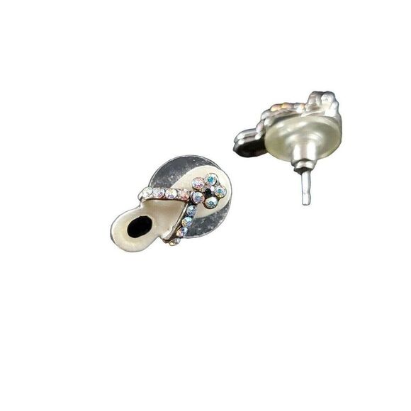 VINTAGE Costume Jewelry- Gold Silver Tone Beaded Gem Stone Pierced Earrings Lot - Picture 13 of 13